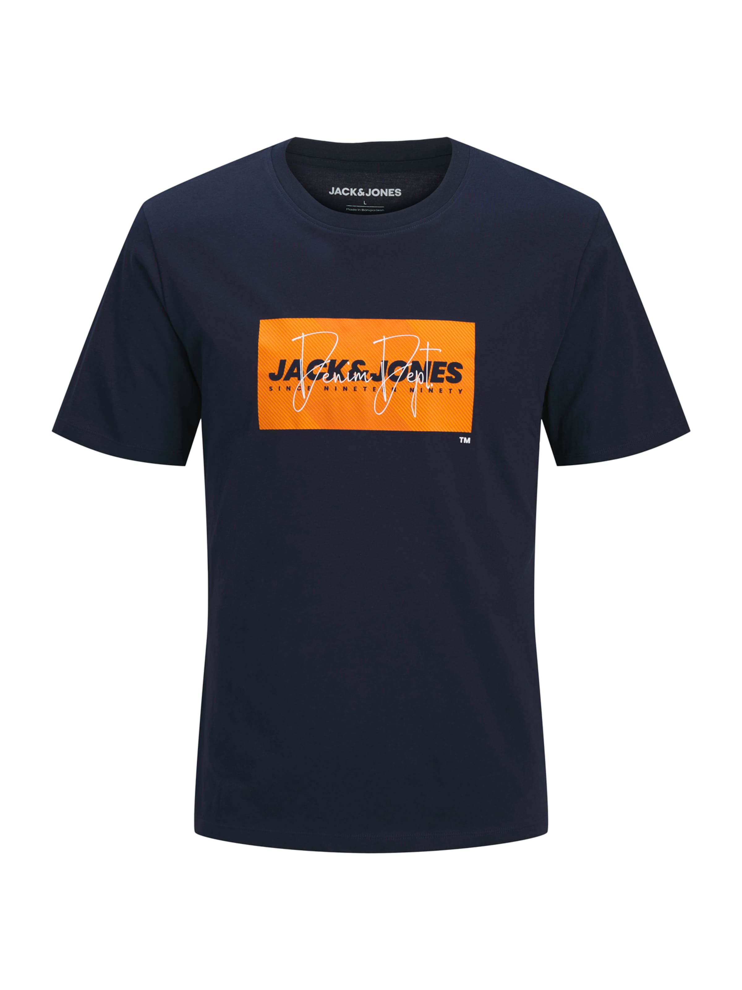 JACK & JONES Bluser & t-shirts 'JJCOLE' i navy / orange / hvid, Produktvisning