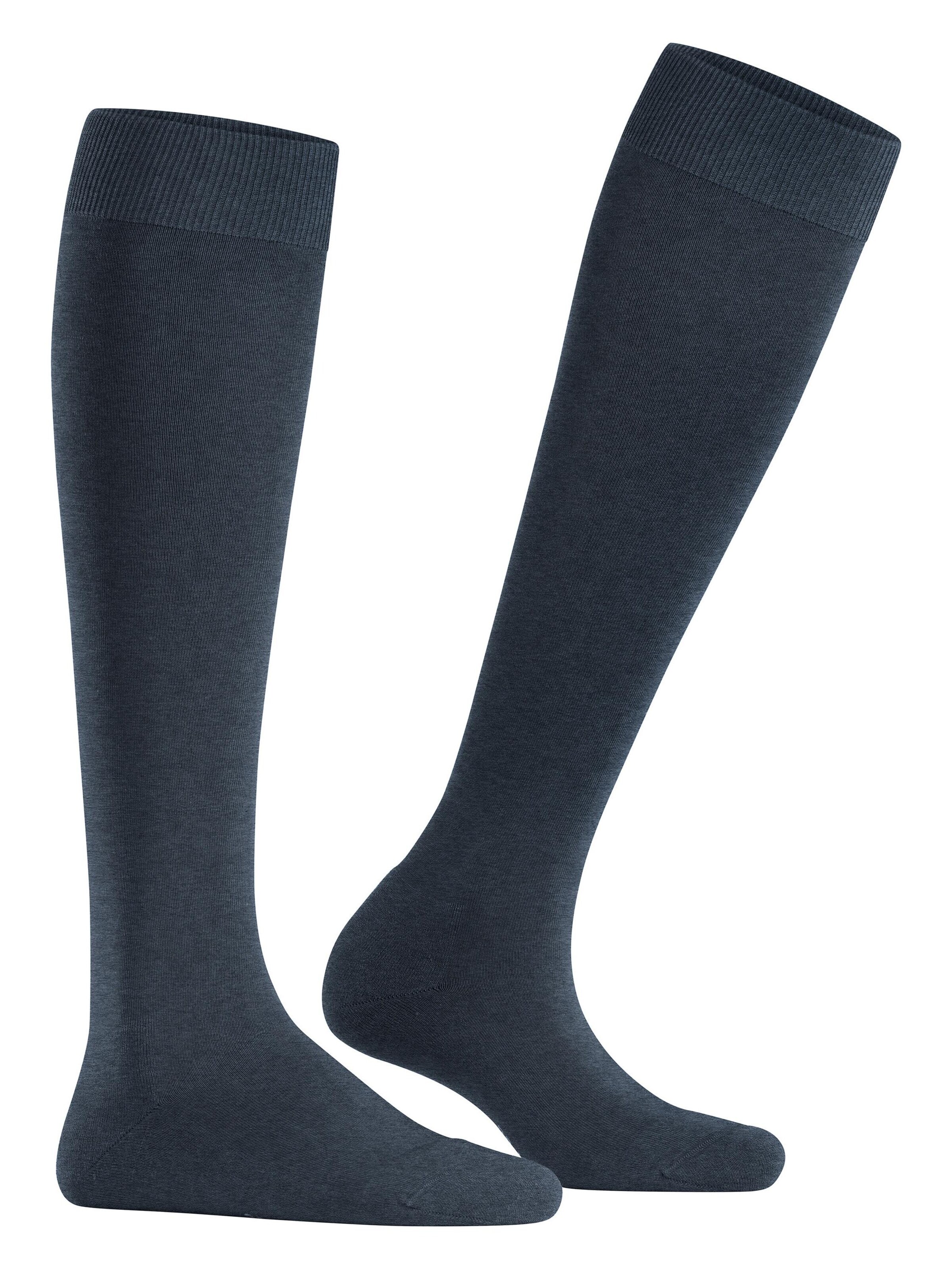 FALKE Knee High Socks 'ClimaWool' in Blue: front