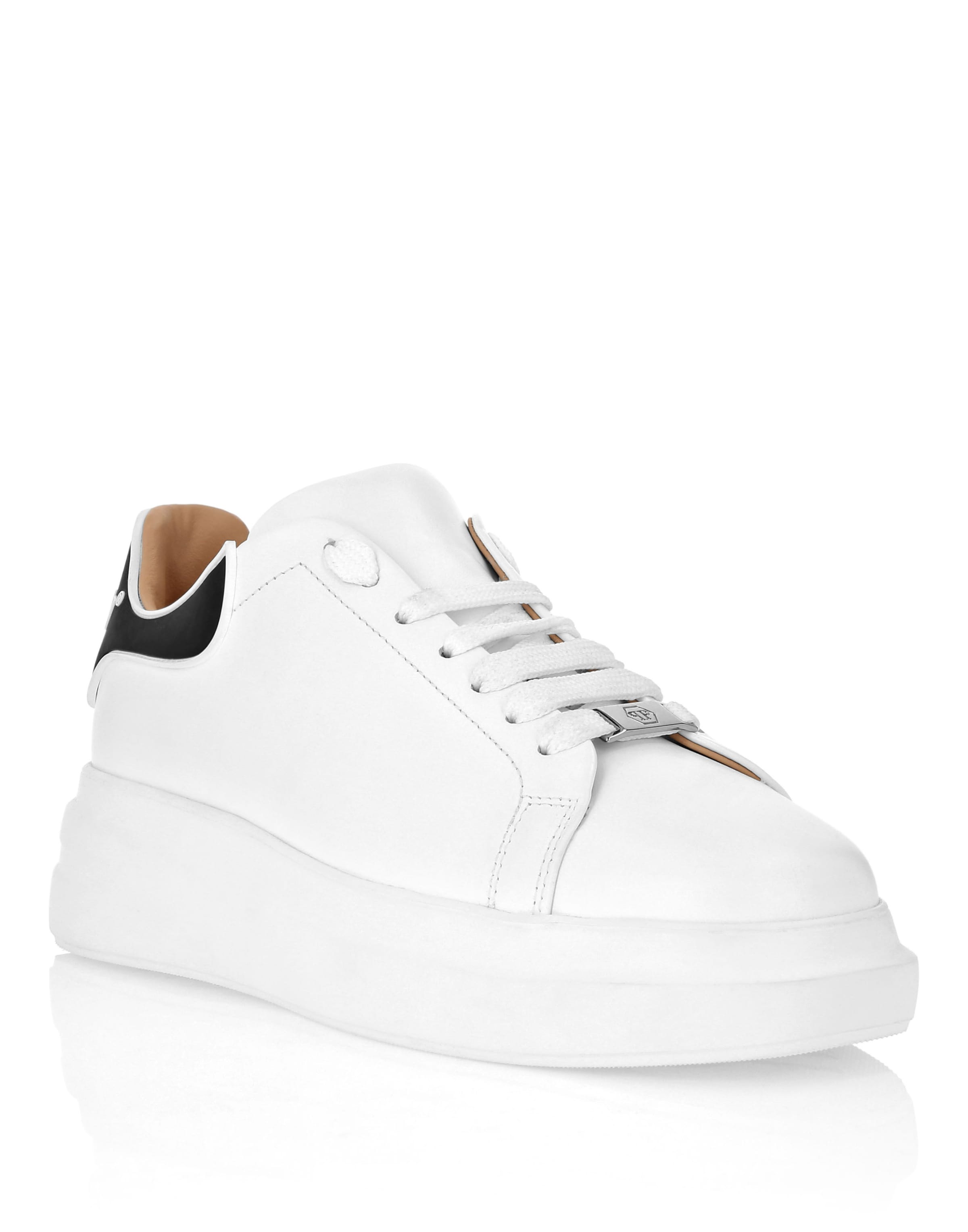 Philipp Plein - Sapatilhas baixas em branco: frente