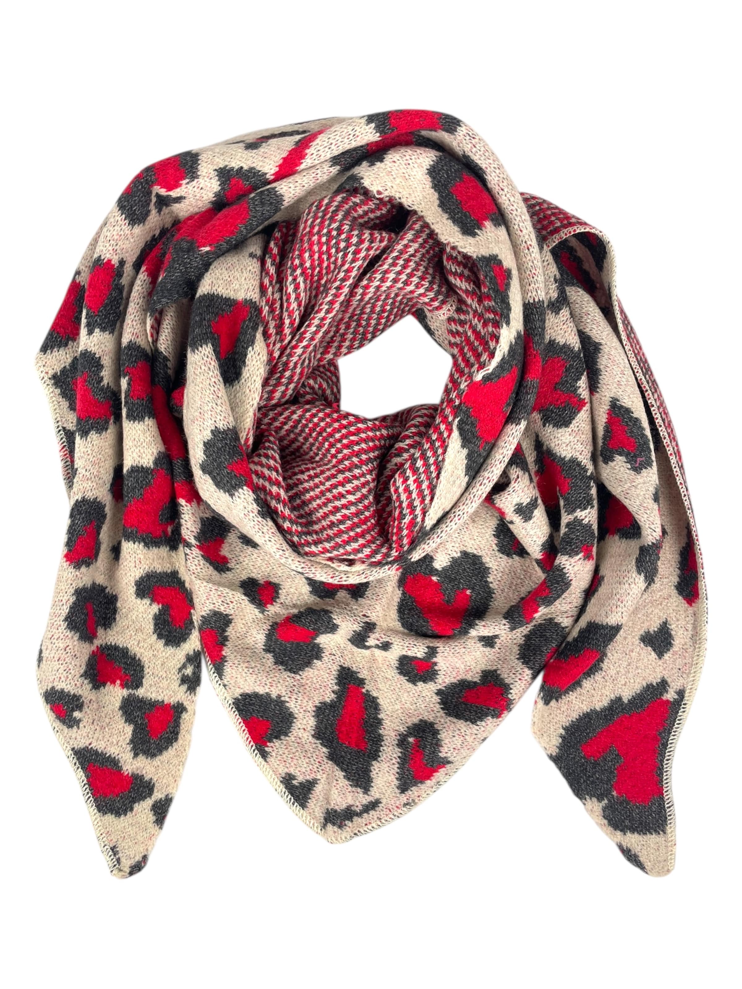 Kumixi Oversized Scarf 'Leo' in Red: front