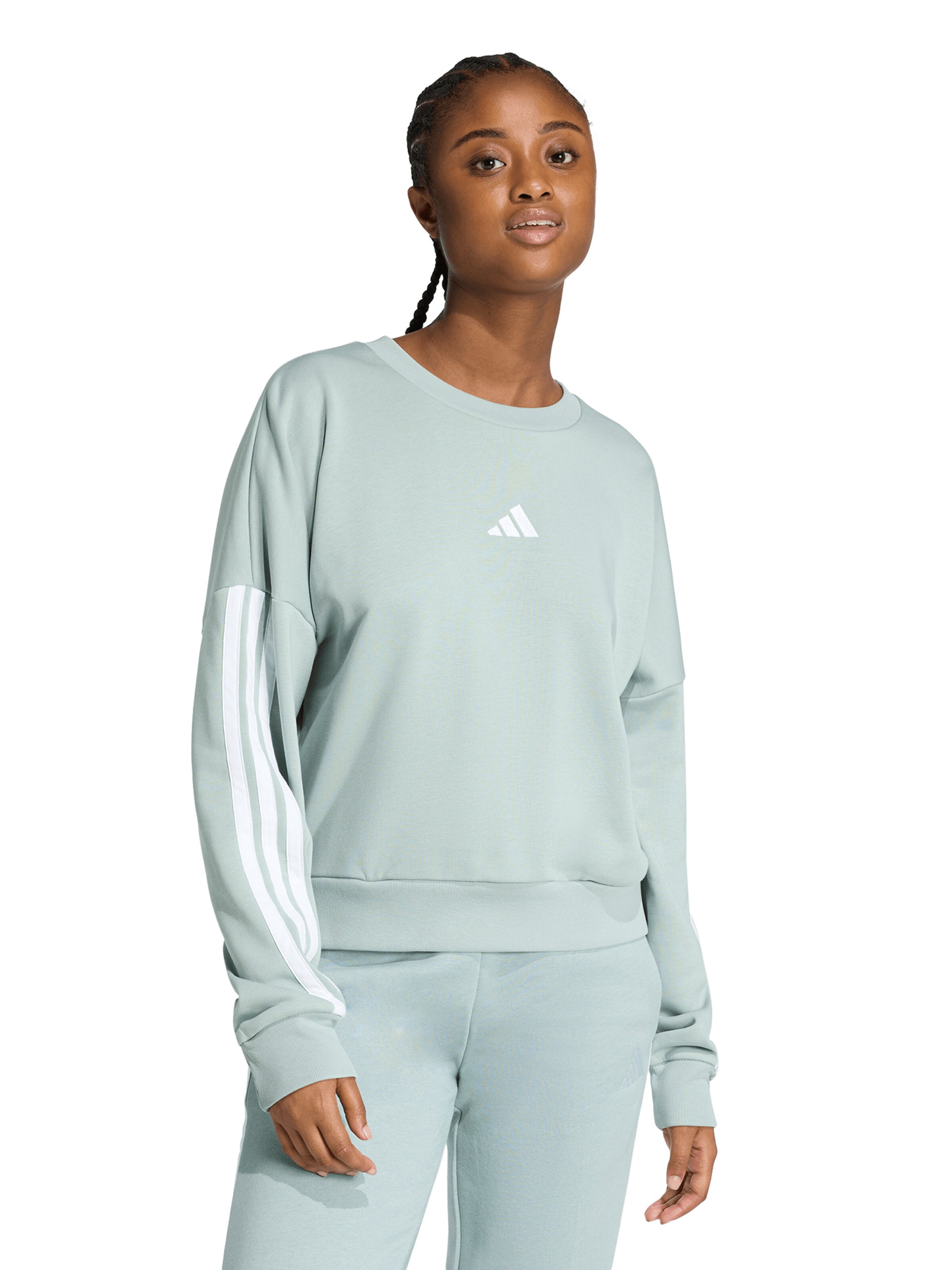 ADIDAS SPORTSWEAR Sport sweatshirt 'Essentials' i grön: framsida