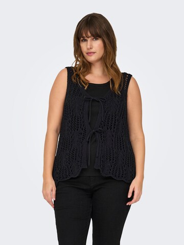 ONLY Carmakoma - Chaleco de punto 'CARLIZZY' en negro: frente