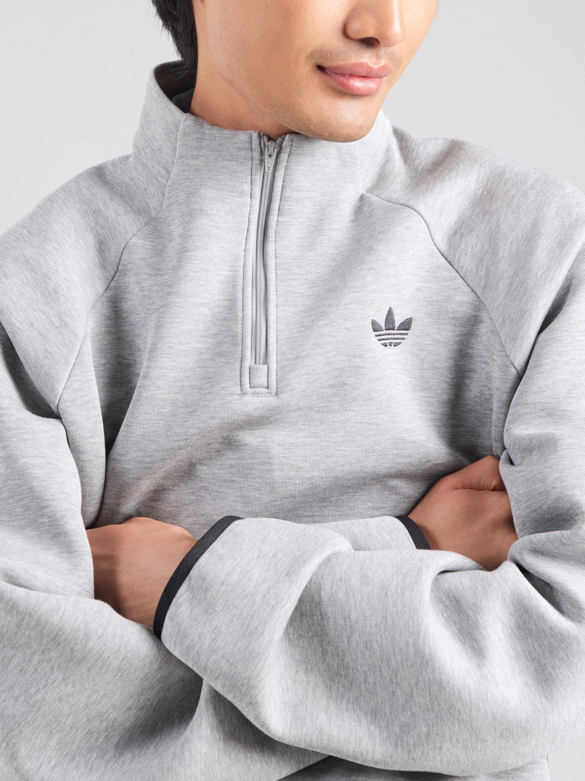 ADIDAS ORIGINALS Bluză de molton 'SPACER DRILL' pe Gri Amestecat