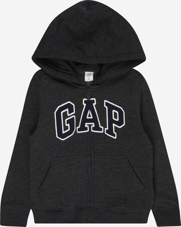 GAP Regular Fit Sweatjacke in Grau: predná strana