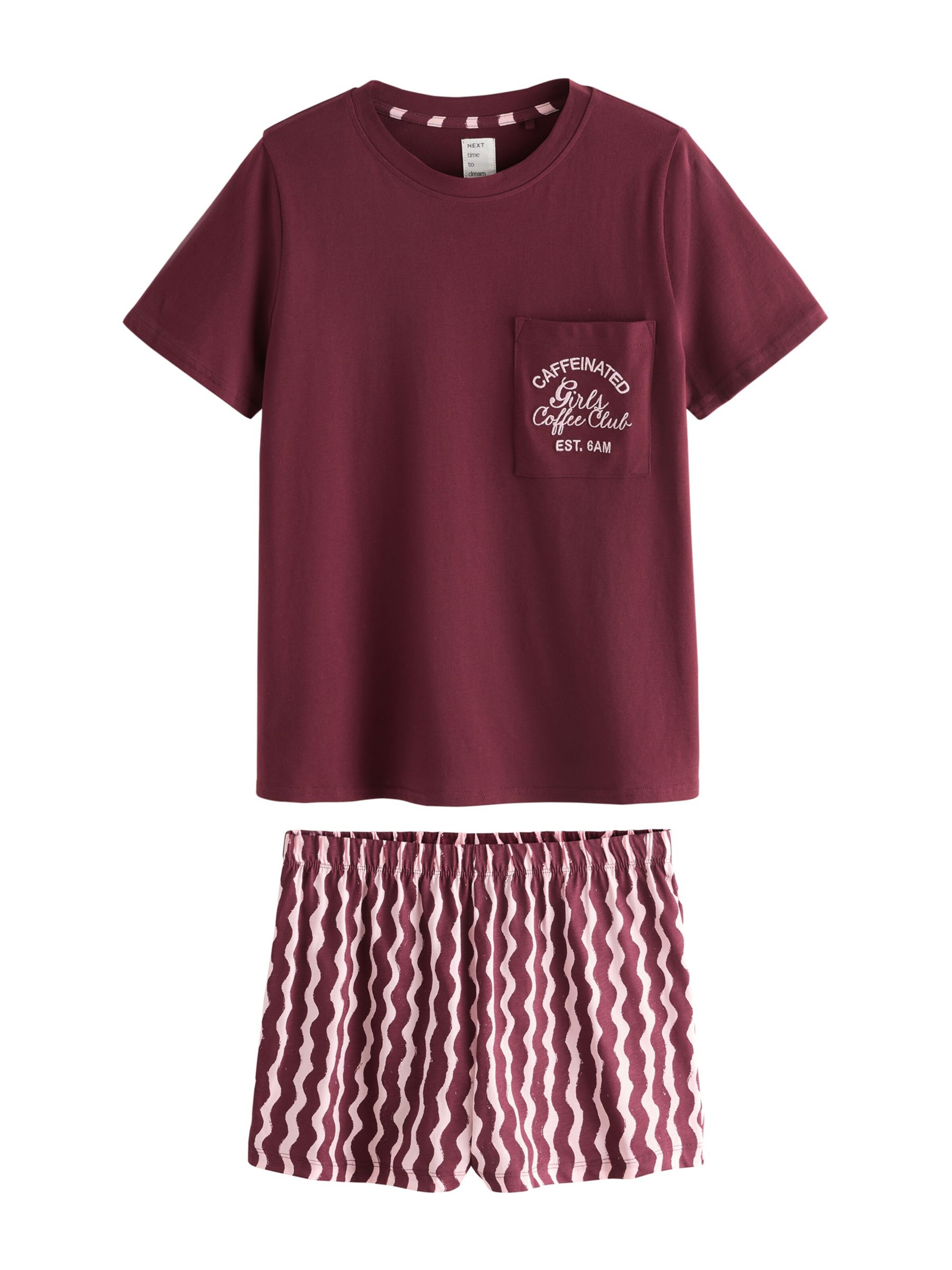 Next Short Pajama Set in Red: front