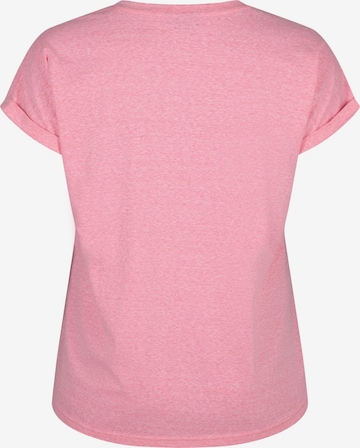 Zizzi T-Shirt 'VAVA' in Pink