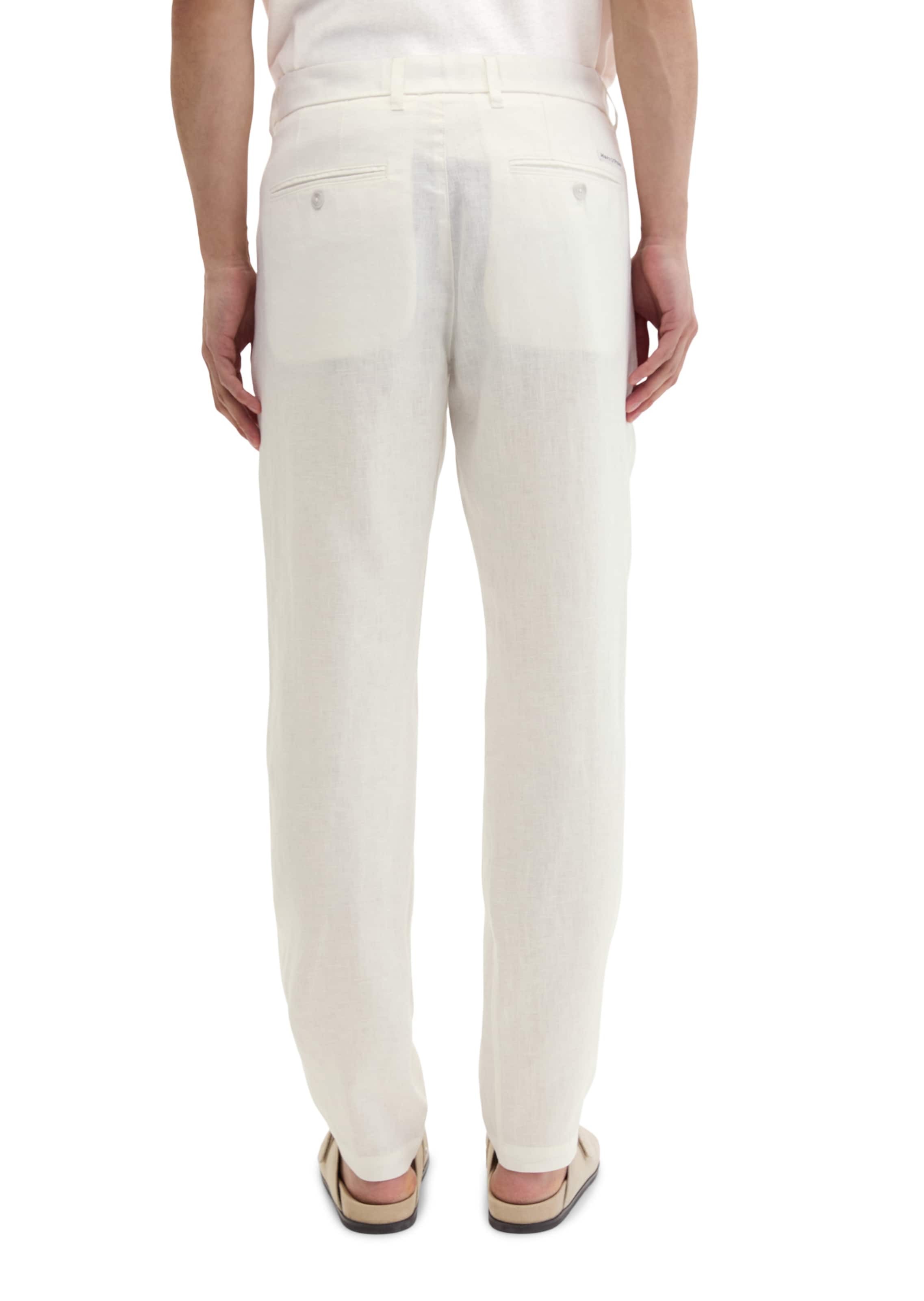 Marc O'Polo Tapered Bandplooibroek 'Osby' in Wit