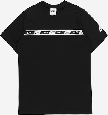 Nike Sportswear T-Shirt 'Repeat' in Schwarz: predná strana