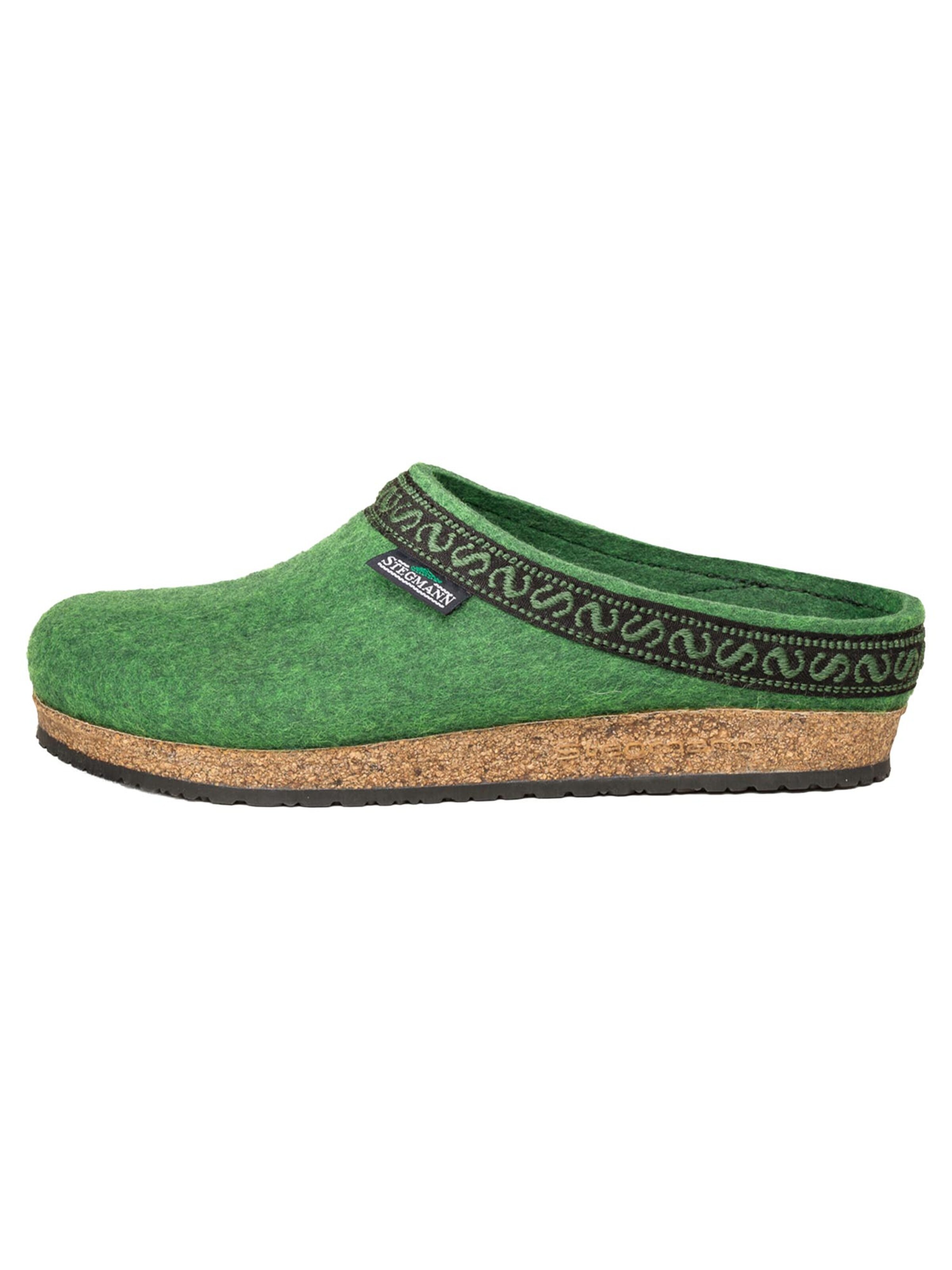 Stegmann Clogs 'Filz' in Green: front