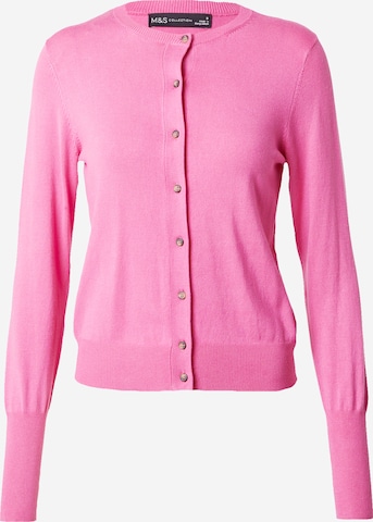 Marks & Spencer Плетена жилетка в розово: отпред