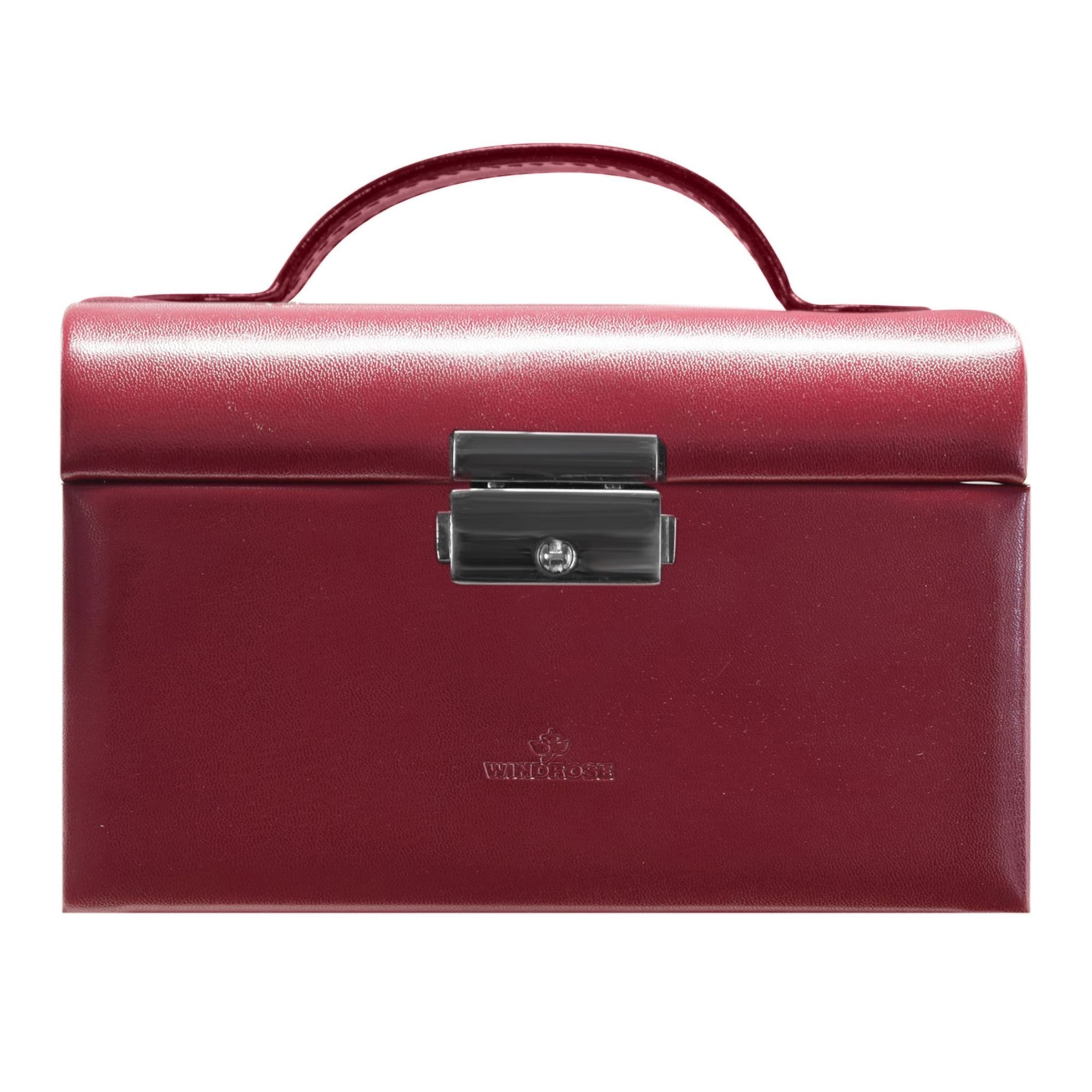 WINDROSE Schmuckkoffer 'Merino' in Rot: Vorderseite