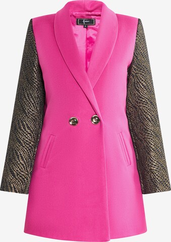 faina - Sobretudo meia-estação em rosa: frente