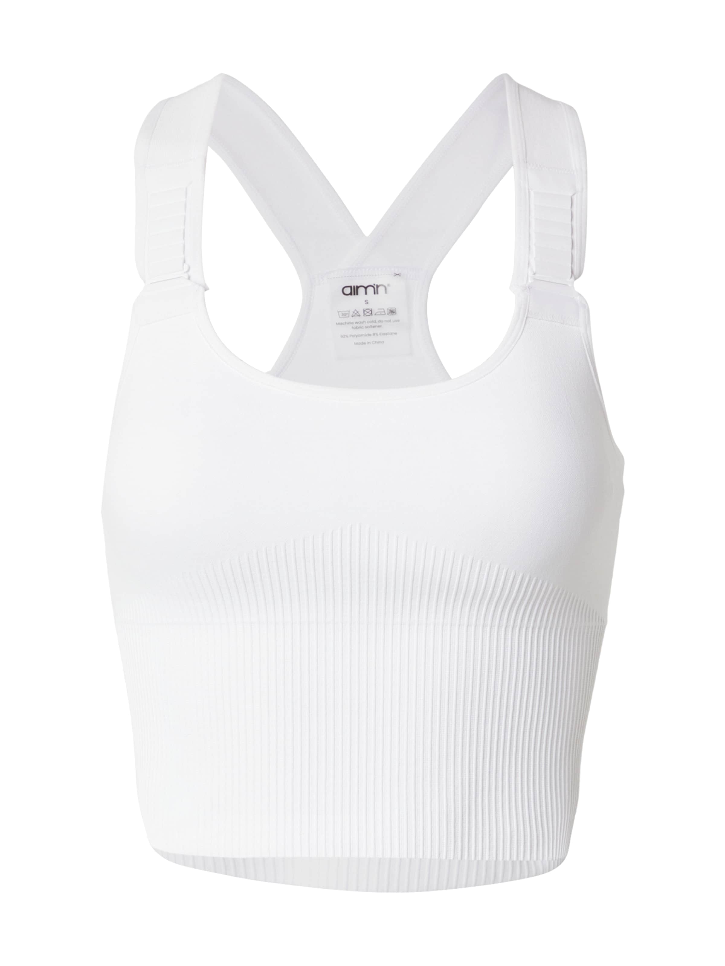 Aim'n Μπουστάκι Αθλητικό σουτιέν σε λευκό: μπροστά