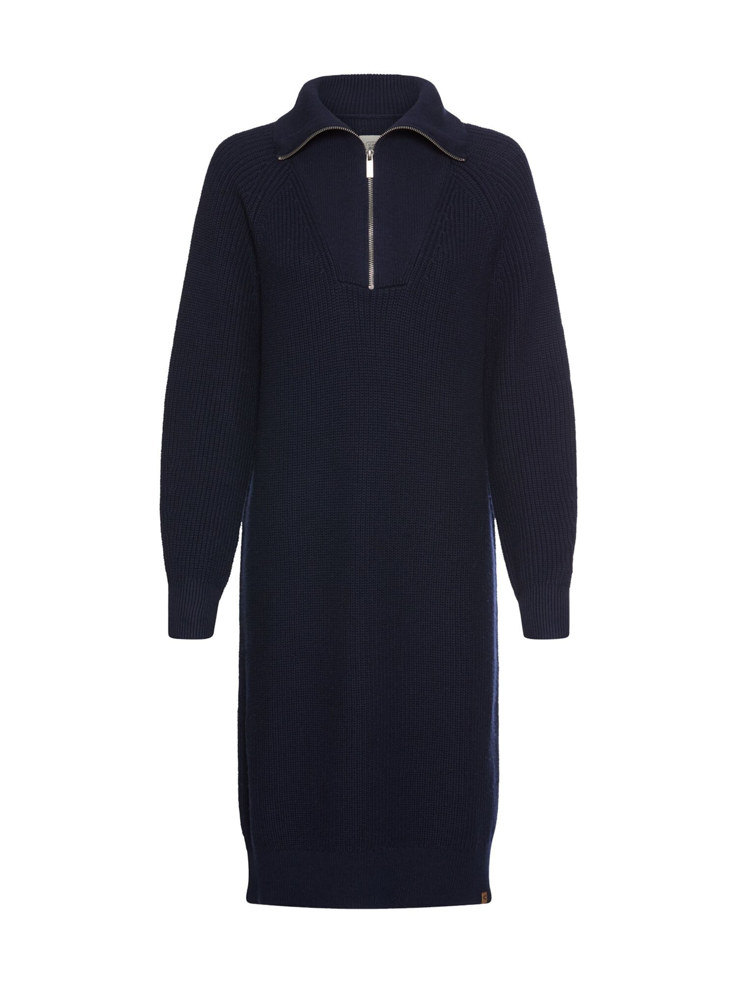 CAMEL ACTIVE Strickkleid mit Reißverschluss in Blau: Vorderseite