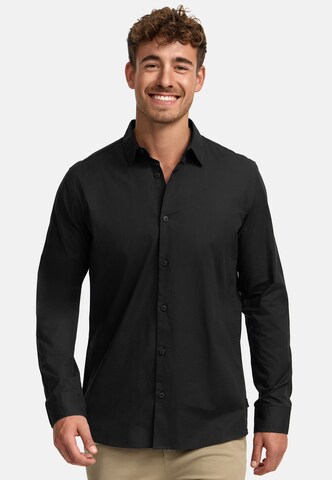 INDICODE JEANS Regular fit Overhemd 'Kamby' in Zwart: voorkant