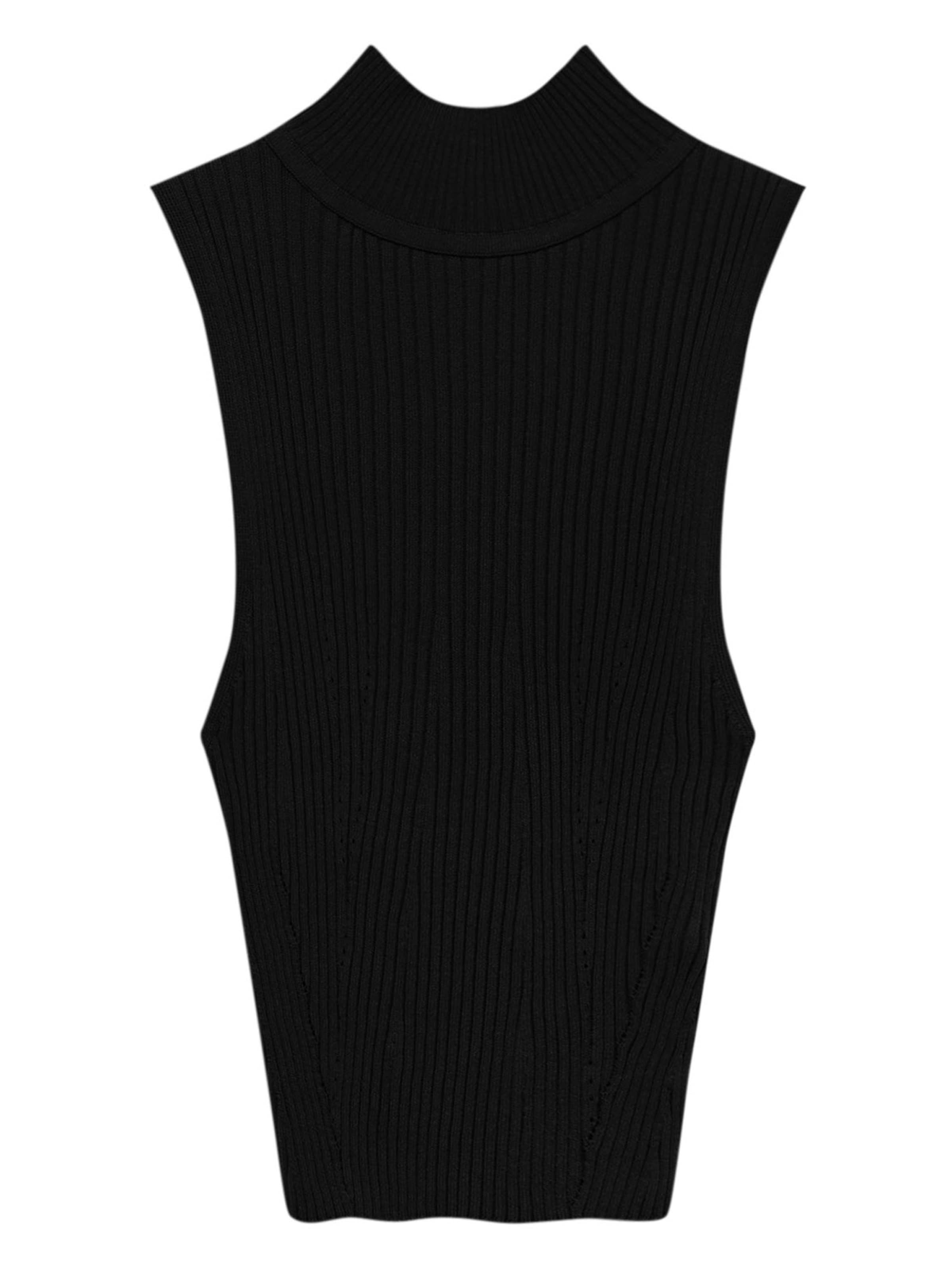 Pull&Bear Vyšívaný top - Čierna: predná strana