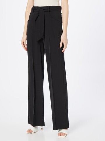 COMMA Wide leg Pleated Pants in Black: front