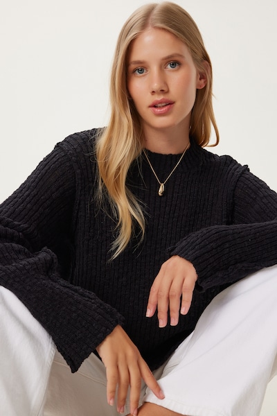 Happiness İstanbul Pullover in XS-XL in schwarz, Produktansicht