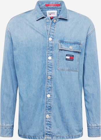 Tommy Jeans Comfort fit Overhemd in Blauw: voorkant