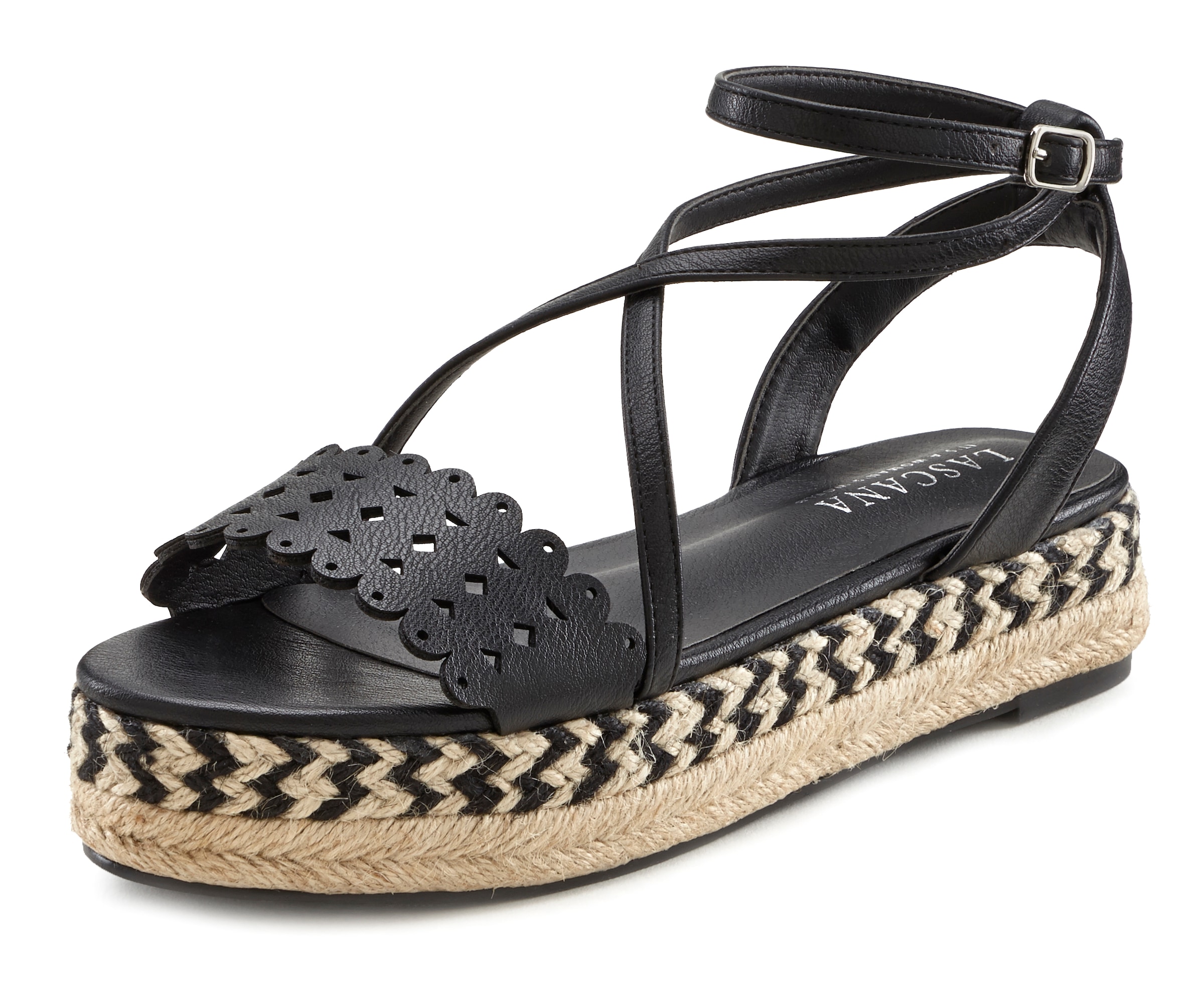 LASCANA Sandaler i beige / sort, Produktvisning