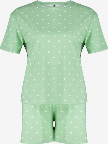 Trendyol Curve Pyjamashortsit värissä vihreä: etupuoli