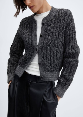 MANGO Knit Cardigan 'Griz' in Grey