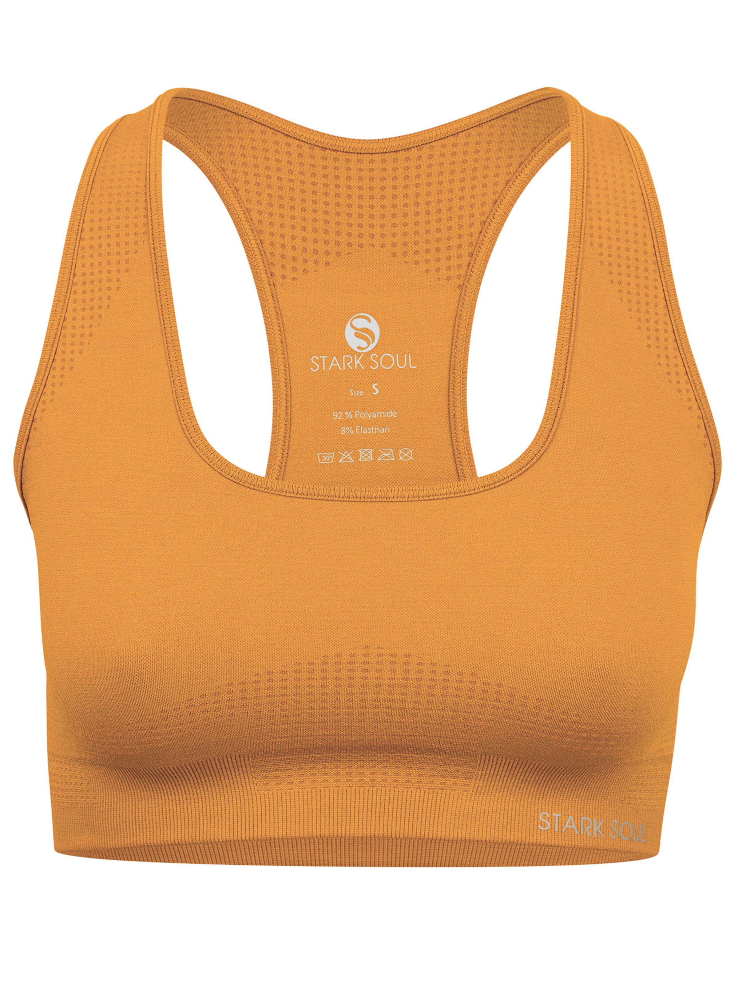 Reggiseno sportivo di Stark Soul in arancione: frontale