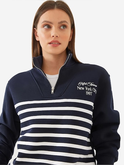 Bianco Lucci Sweat-shirt en marine / blanc, Vue avec produit