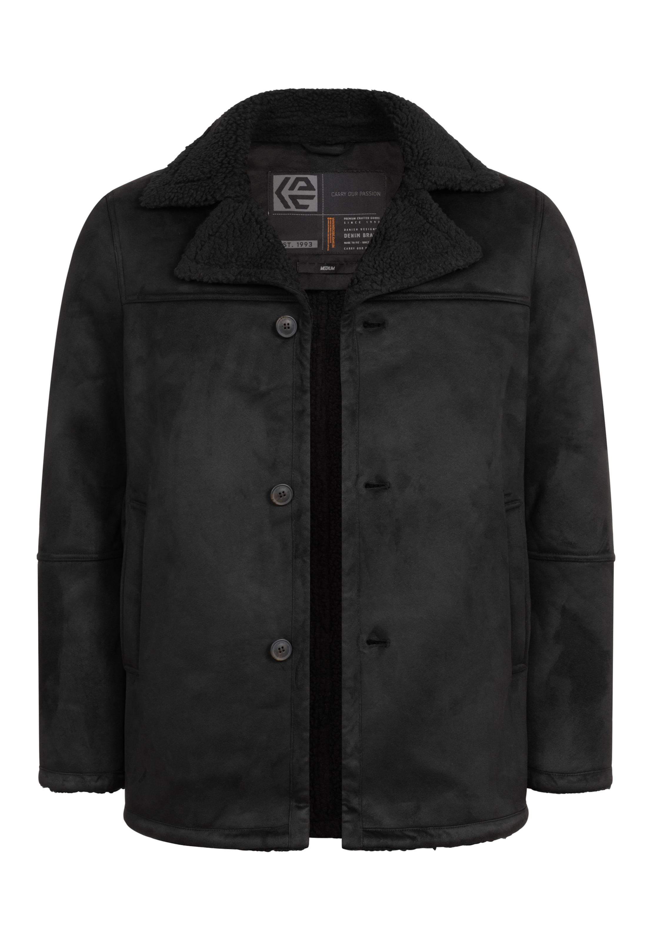 INDICODE JEANS Winterjas 'Crocky' in Zwart: voorkant