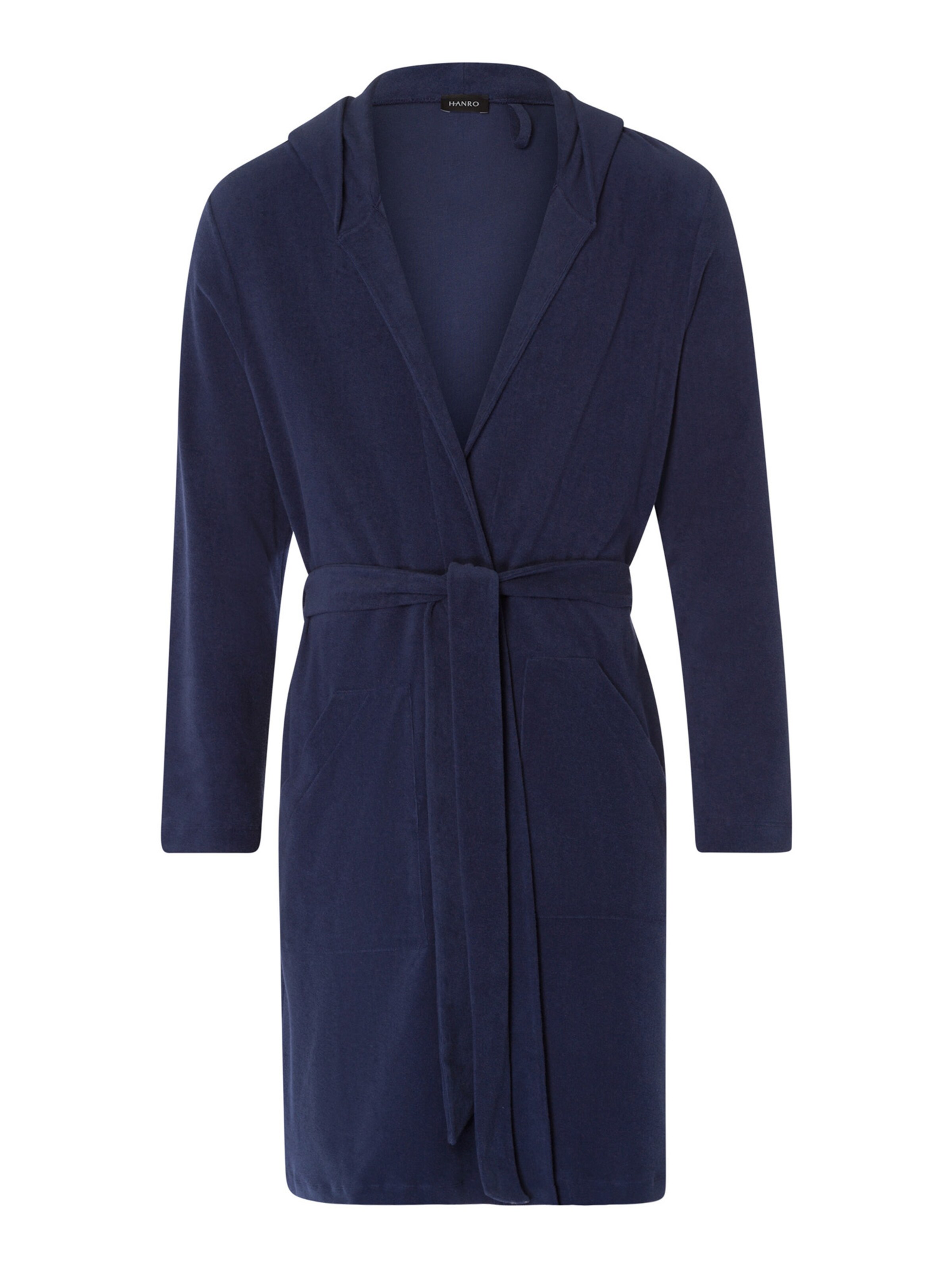 Hanro Bademante 'Night & Day' in Blau: Vorderseite