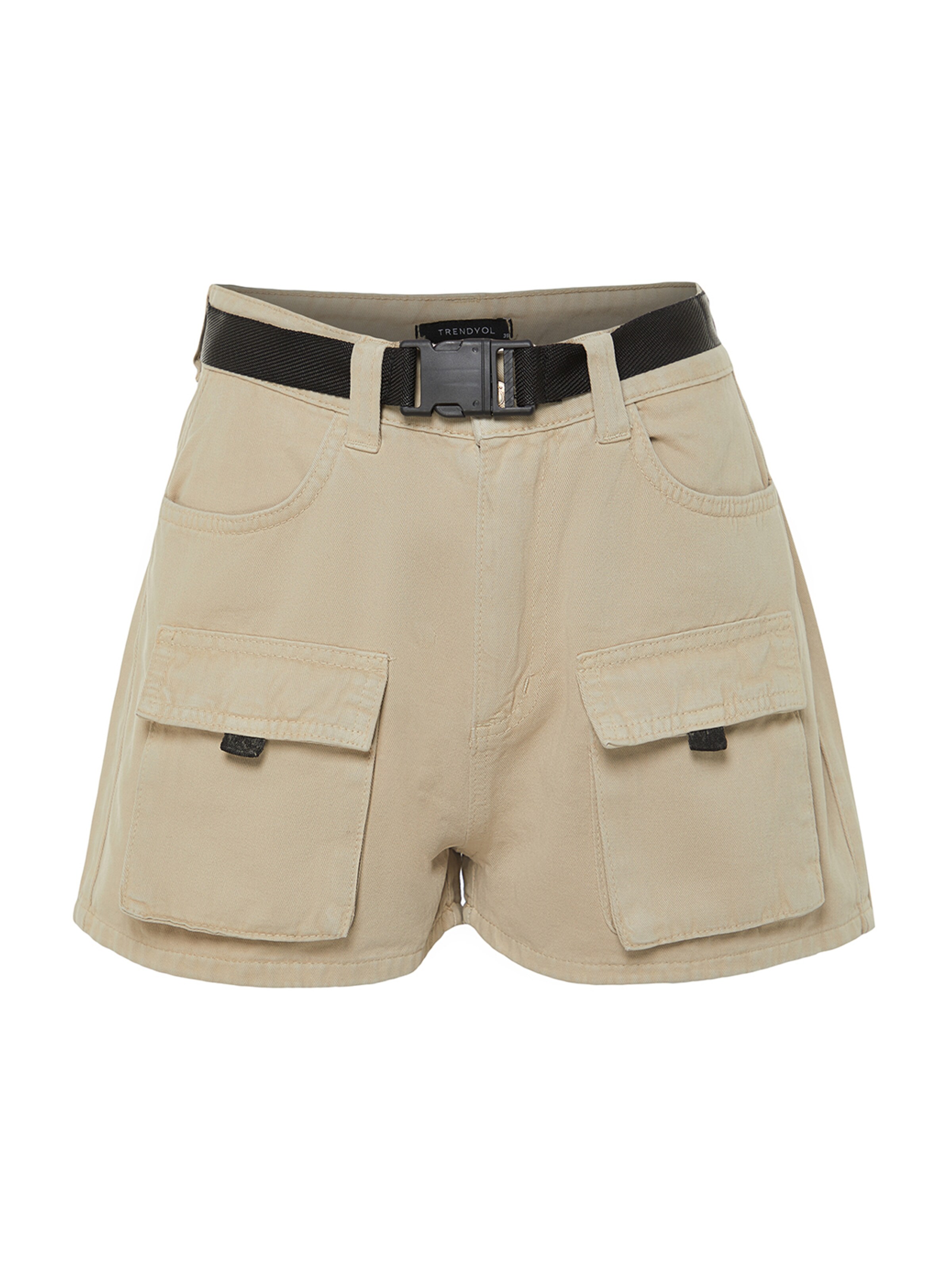 Regular Pantalon cargo Trendyol en beige : devant