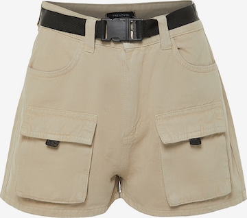 Trendyolregular Cargo hlače - bež boja: prednji dio