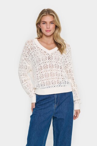 SAINT TROPEZ Trui 'Juna' in Wit: voorkant