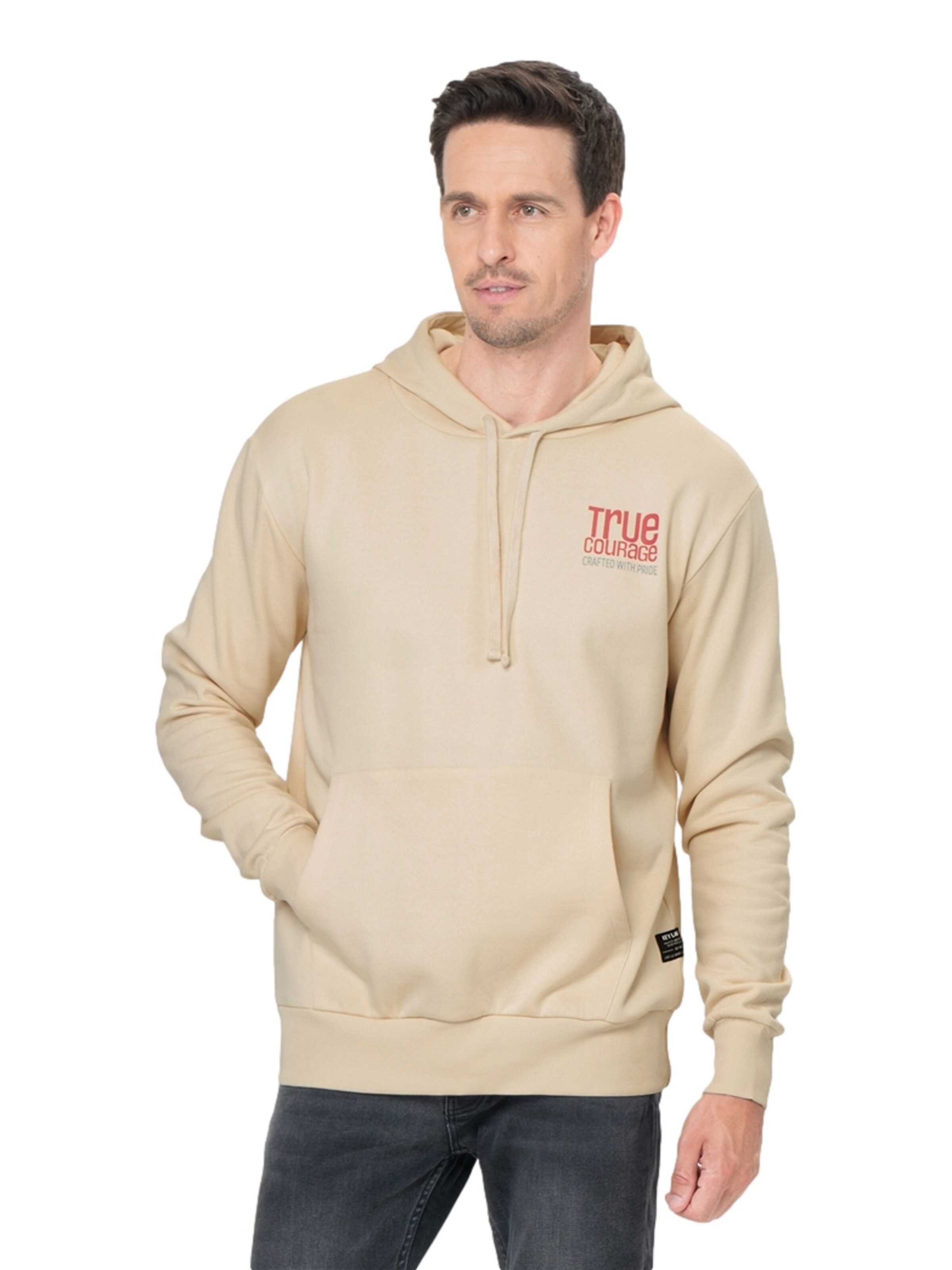 Key Largo Pullover 'True Courage' i beige: forside