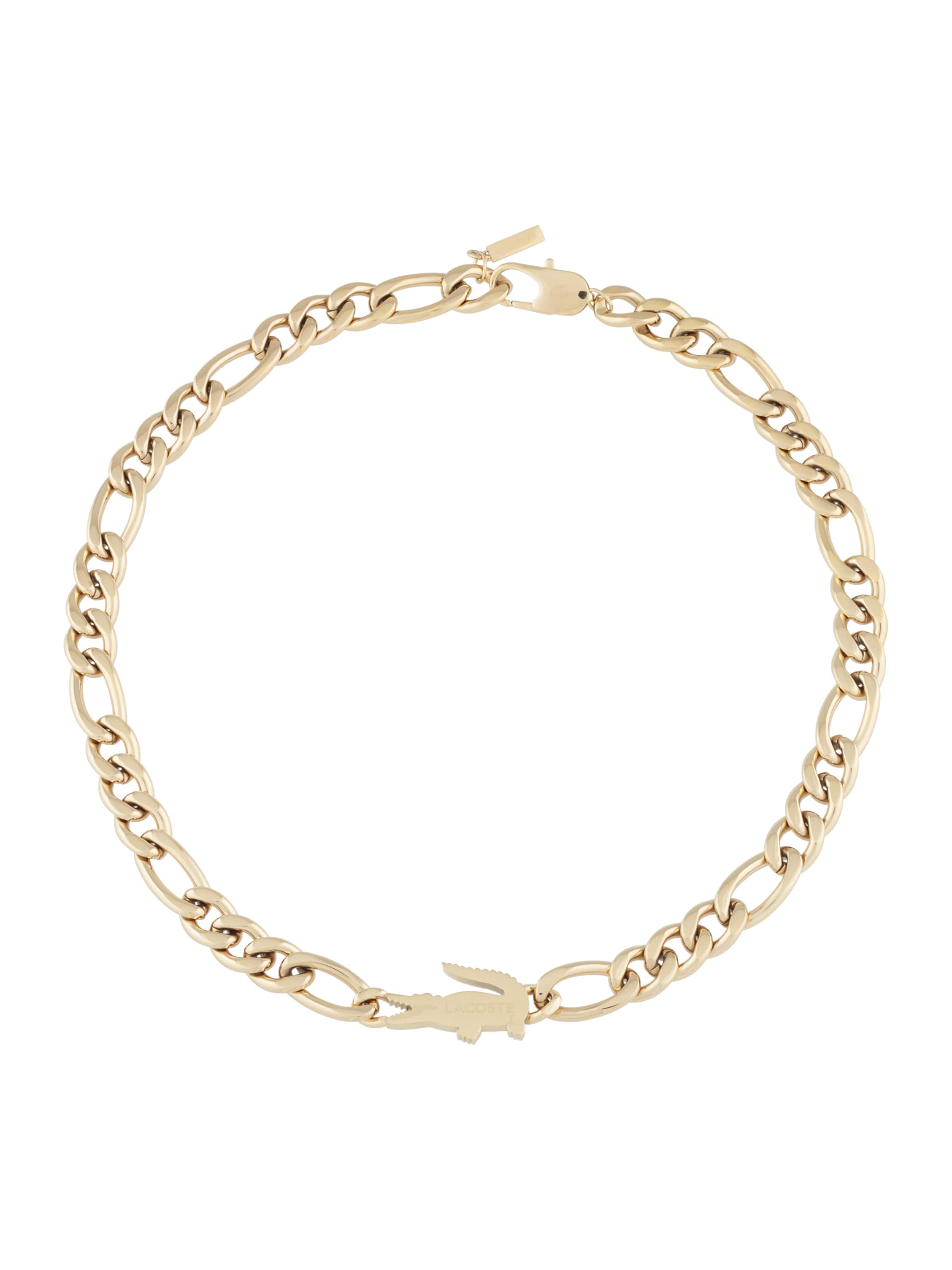 LACOSTE Retiazka 'CROCODILE' - Zlatá: predná strana