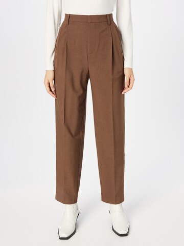 Regular Pantalon à pince 'Tyra' Lindex en marron : devant