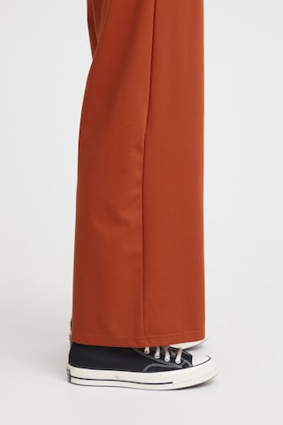 ICHI Wide leg Pleat-Front Pants 'Kate' in Red