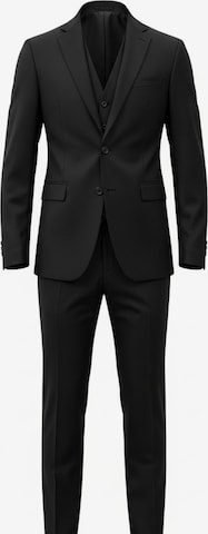 Keskin Collection Regular Suit 'Designer Anzug 3 tlg Grau Schwarz Dunkelblau' in Black: front