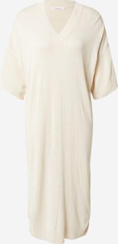 KnowledgeCotton Apparel Stickad klänning i beige: framsida