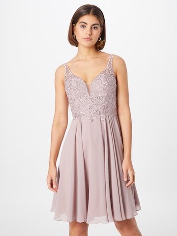 mascara Cocktail Dress in Purple: front