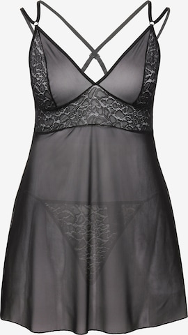 Chemise de nuit Ulla Popken en noir : devant