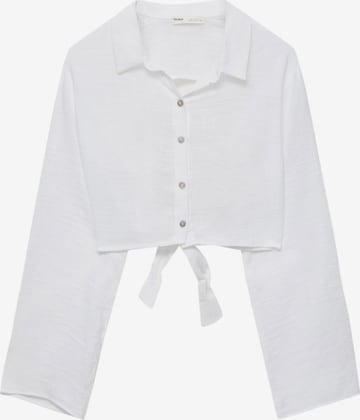 Pull&Bear Bluse i hvit: forside