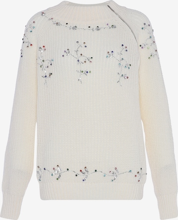 Pull-over faina en blanc : devant