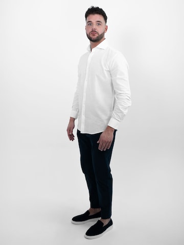 Vercate - Ajuste estrecho Camisa de negocios 'No. 25' en blanco