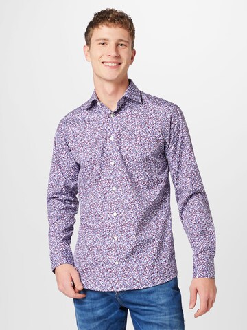 ETON Slim fit Button Up Shirt in Blue: front