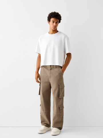 Loosefit Pantalon cargo Bershka en beige