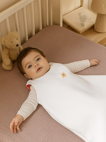 PAPATE - Saco de dormir 'Organic Cotton Mid Season Sleeping Bag' en blanco: frente
