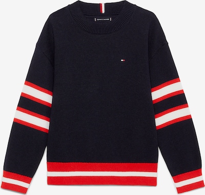 TOMMY HILFIGER Pullover in dunkelblau / rot / weiß, Produktansicht