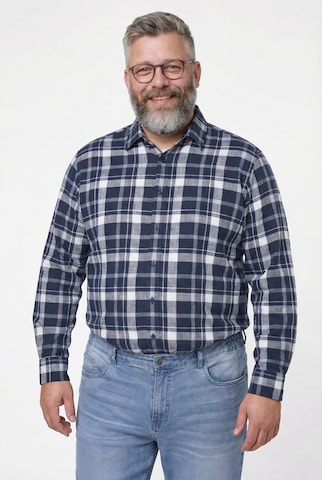 Men Plus Regular fit Overhemd in Blauw: voorkant