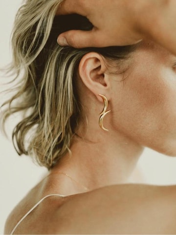 Les Reines Oorbellen 'Lunar Mirror' in Goud